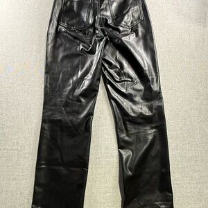 Abercrombie Fitch Distressed Curve Love Ultra Hi Rise 90s Straight Jean Leather